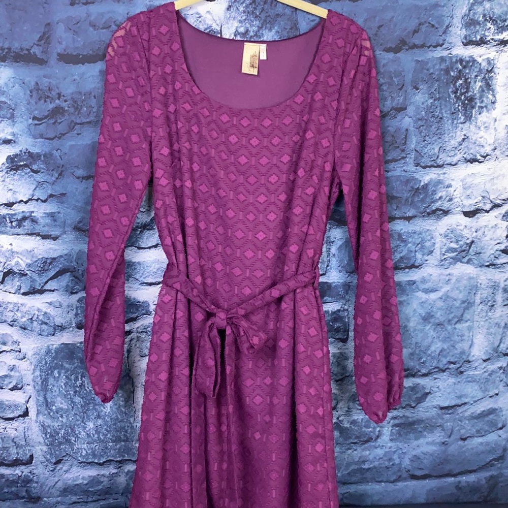 Anthropologie Diamond pattern long sleeve dress